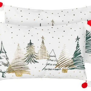 Conjunto de 2 almofadas decorativas em algodão branco 30 x 50 cm ANREDERA