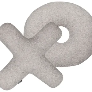 Conjunto de 2 almofadas decorativas em pelúcia cinzenta clara HESPERI