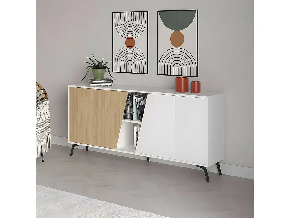 Consola Fiona 180 cm Branco - Carvalho