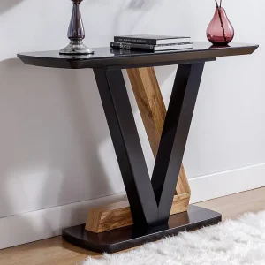 Consola em MDF cor puro e preto C.110 x L.40 x .76 cm - BANEMIA