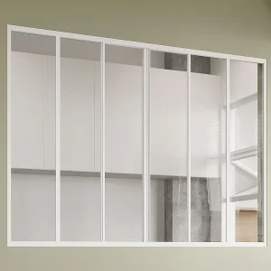 Divisória de correr vidro temperado e alumínio termolacado branco 180x130 cm RAVENA