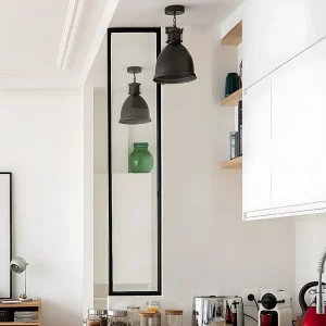 Divisória de vidro em alumínio termolacado 30 x 130 cm preto BAYVIEW