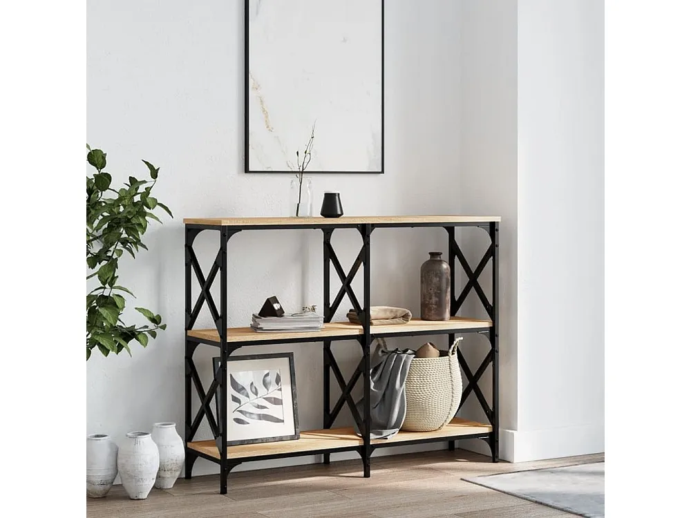 Mesa consola 100x28x80,5cm derivados de madeira carvalho sonoma