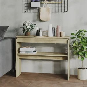 Mesa consola 102x30x80 cm contraplacado carvalho sonoma
