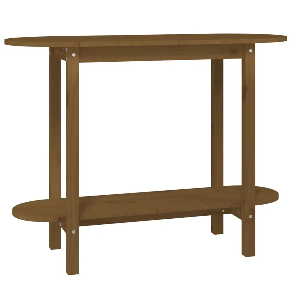 Mesa consola 110x40x80 cm madeira de pinho maciç castanho mel