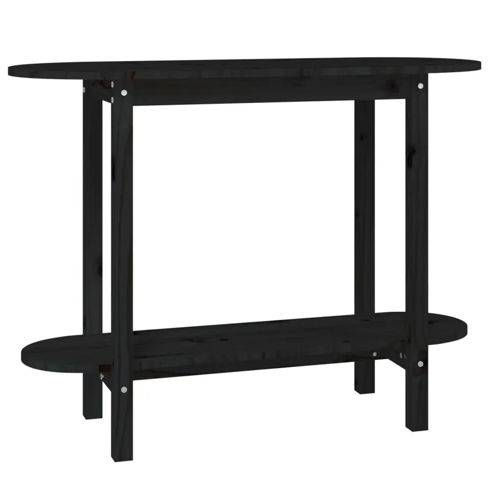 Mesa consola 110x40x80 cm madeira de pinho maciç preto