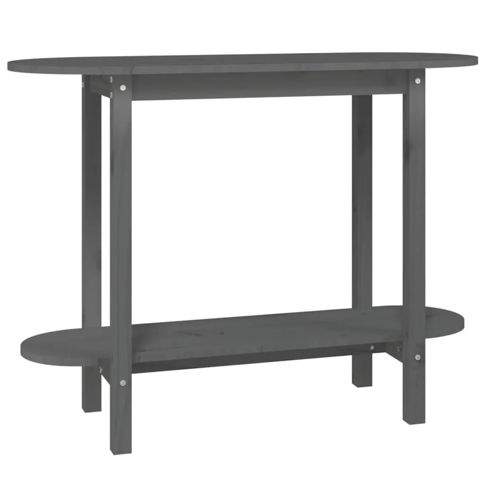 Mesa consola 110x40x80 cm madeira de pinho maciç cinzento