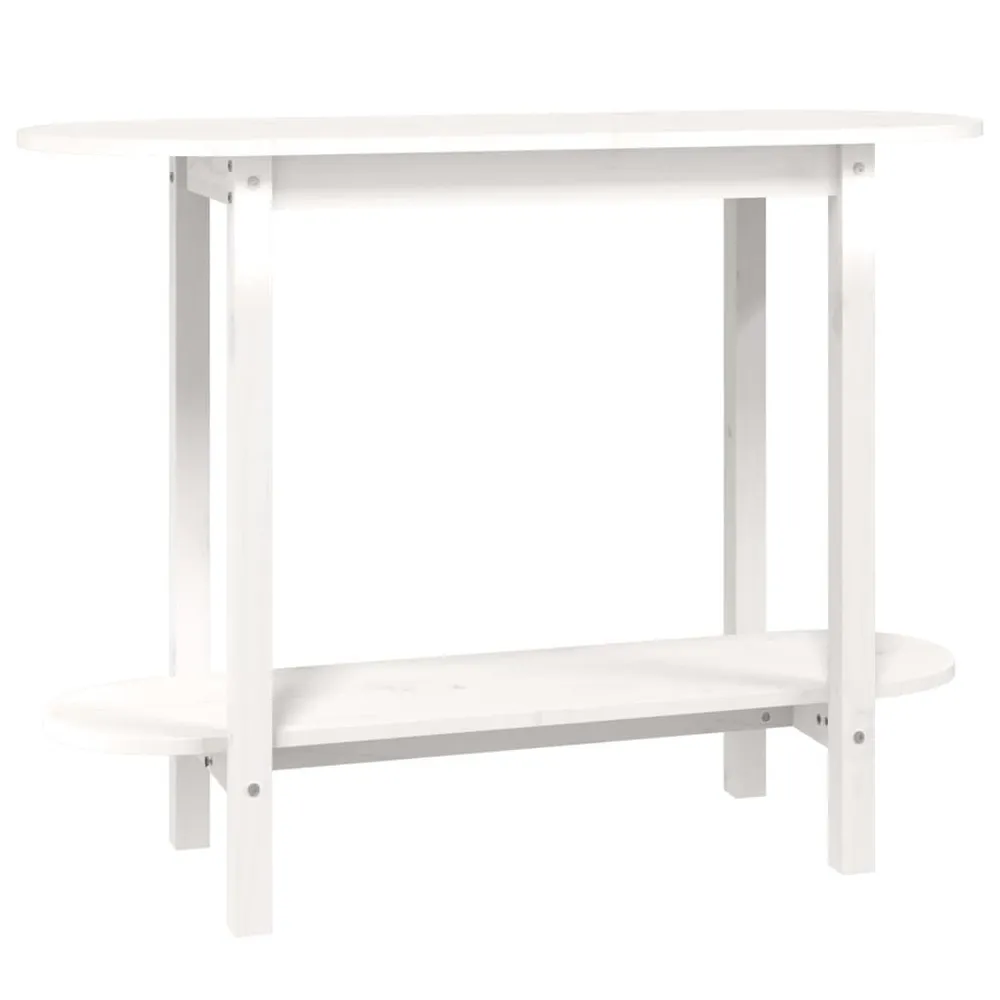 Mesa consola 110x40x80 cm pinho maciço branco