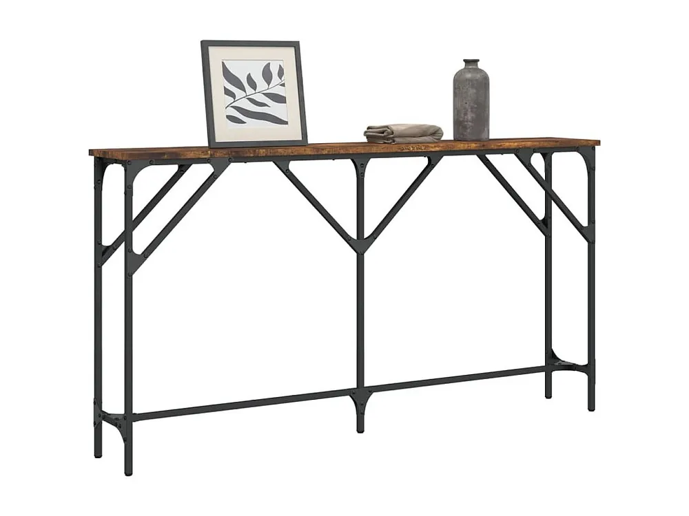 Mesa consola 140x23x75 cm derivados de madeira carvalho fumado