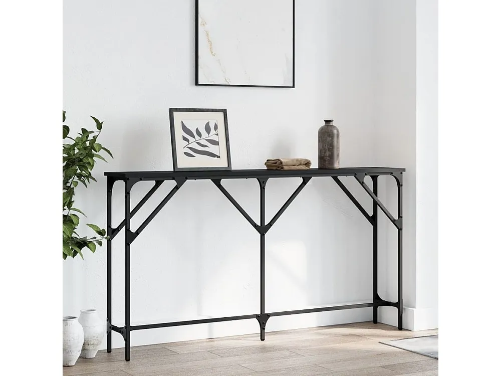 Mesa consola 140x23x75 cm derivados de madeira preto