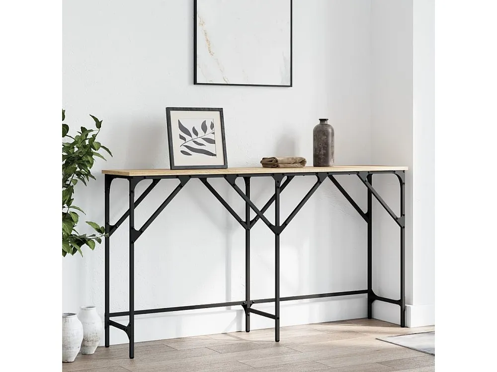 Mesa consola 140x29x75 cm derivados de madeira carvalho sonoma