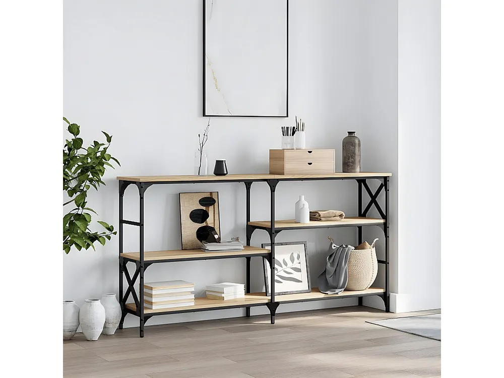 Mesa consola 150x29x76,5 cm derivados madeira carvalho sonoma
