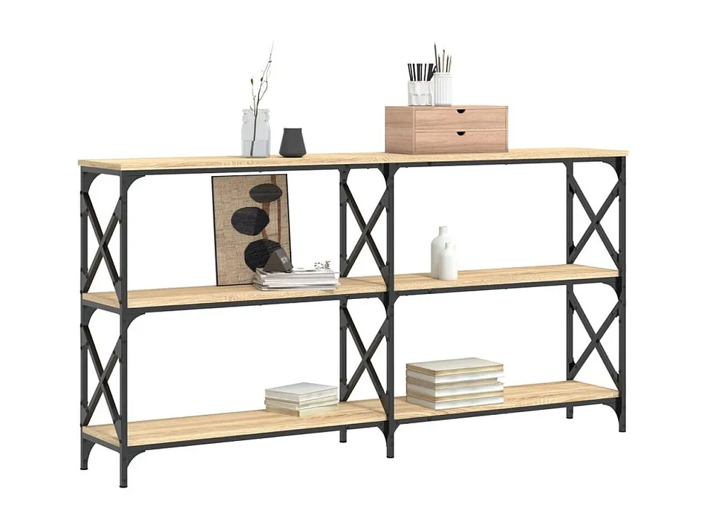 Mesa consola 156x28x80,5cm derivados de madeira carvalho sonoma