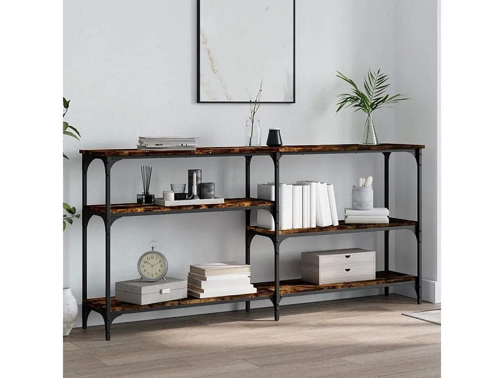 Mesa consola 160x29x75 cm derivados de madeira carvalho fumado
