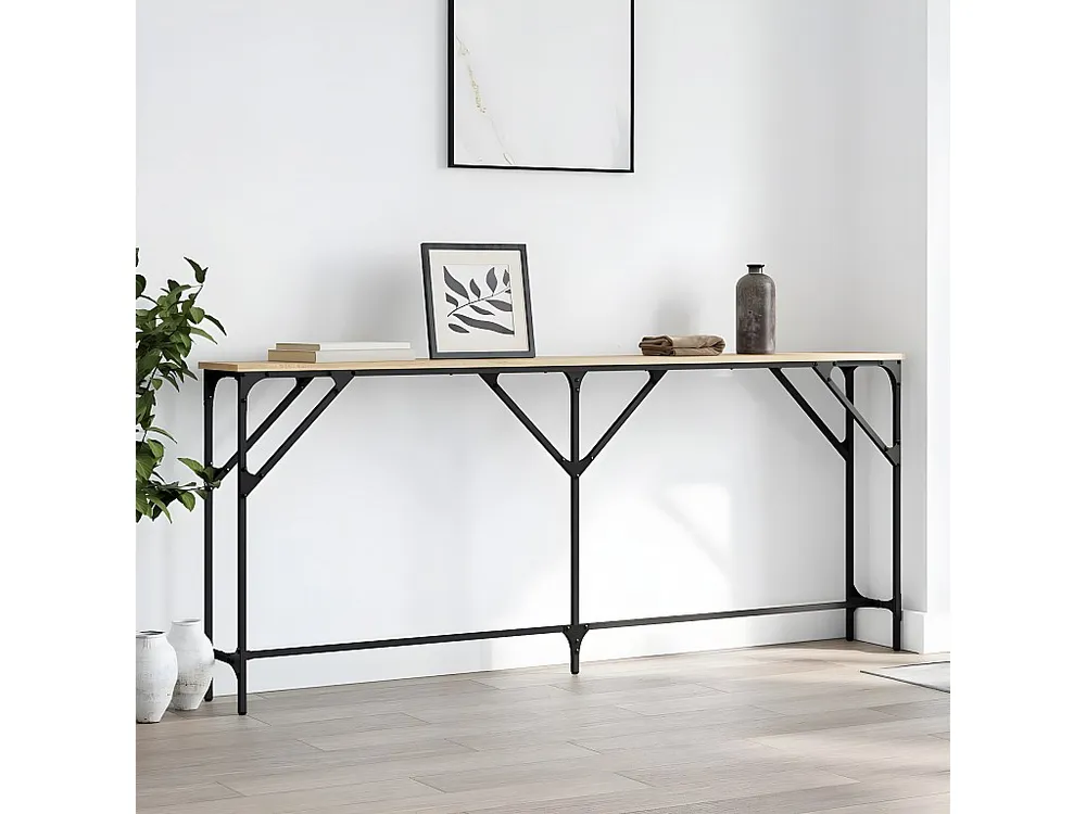 Mesa consola 180x23x75 cm derivados de madeira carvalho sonoma