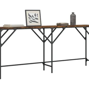 Mesa consola 180x29x75 cm derivados de madeira carvalho fumado
