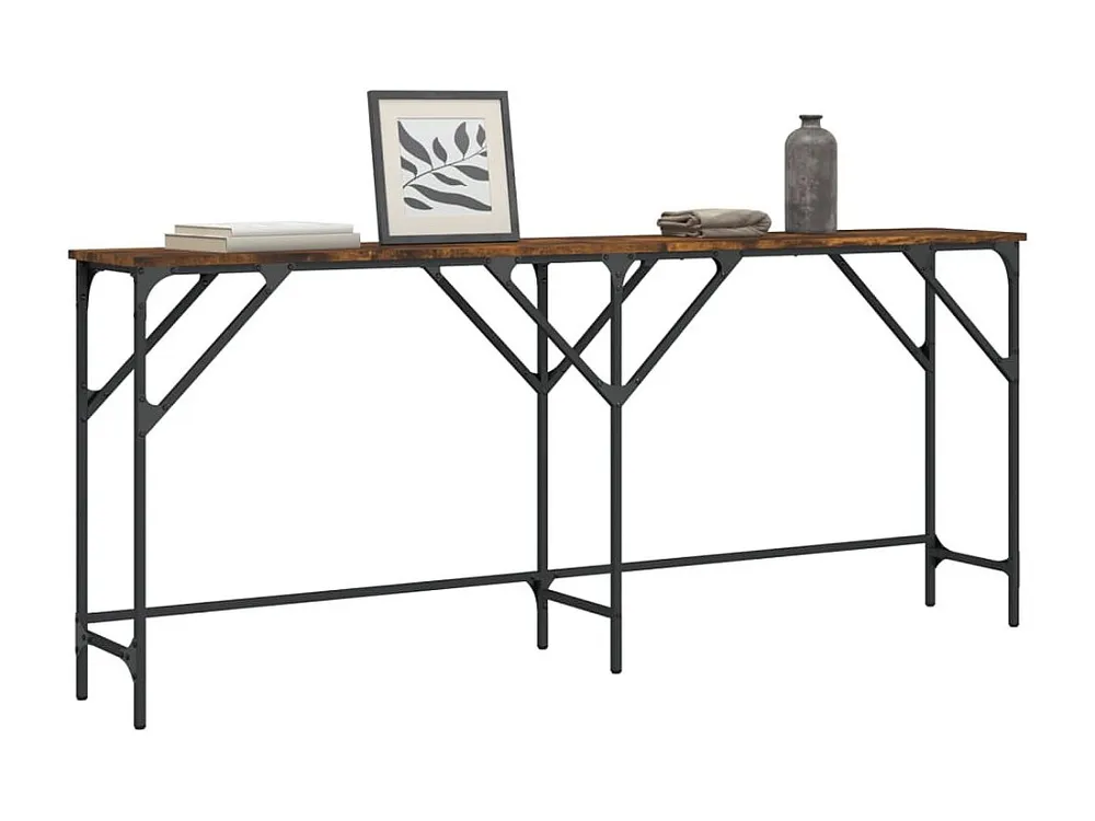Mesa consola 180x29x75 cm derivados de madeira carvalho fumado