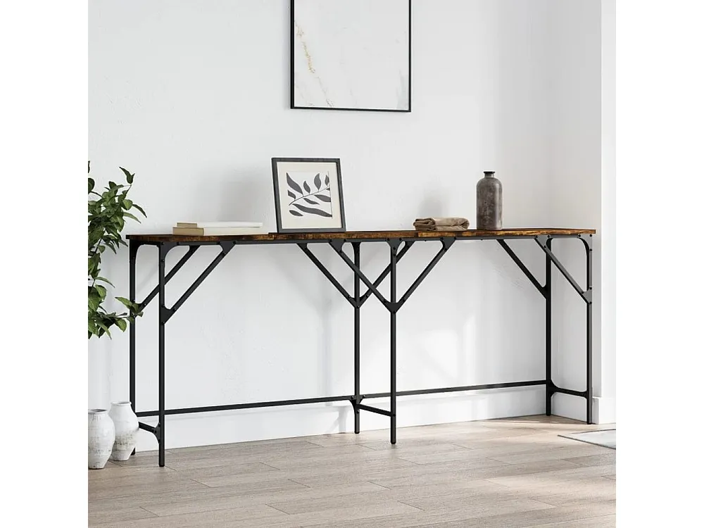 Mesa consola 180x29x75 cm derivados de madeira carvalho fumado