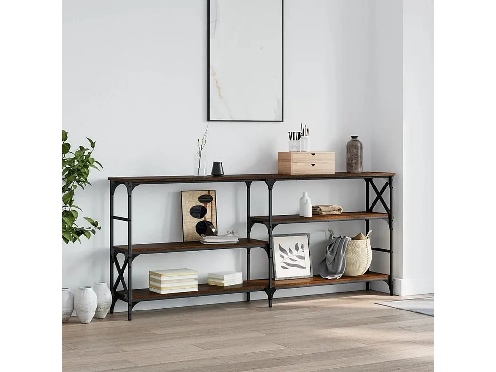 Mesa consola 180x29x76,5 cm derivados madeira carvalho castanho