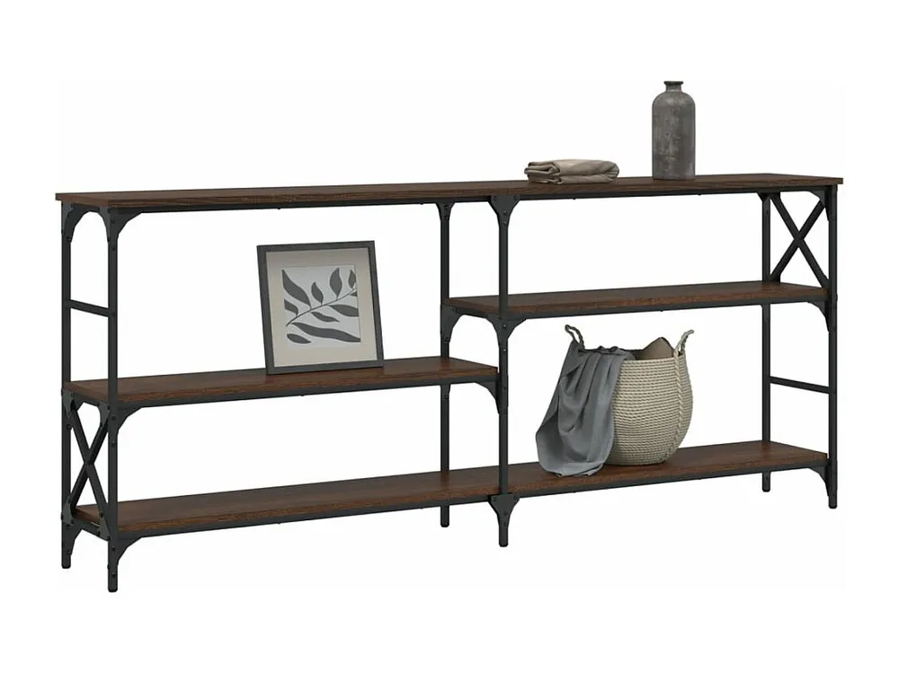 Mesa consola 180x29x76,5 cm derivados madeira carvalho castanho