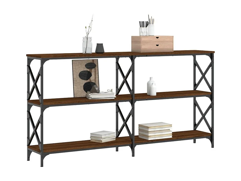 Mesa consola 200x28x80,5 cm derivados madeira carvalho castanho