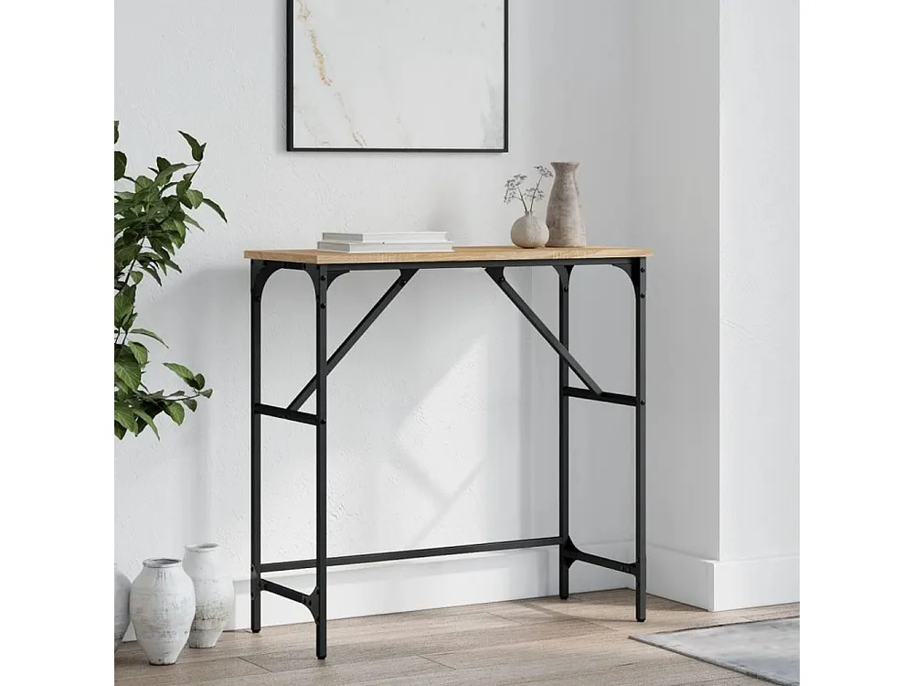Mesa consola 75x32x75 cm derivados de madeira carvalho sonoma