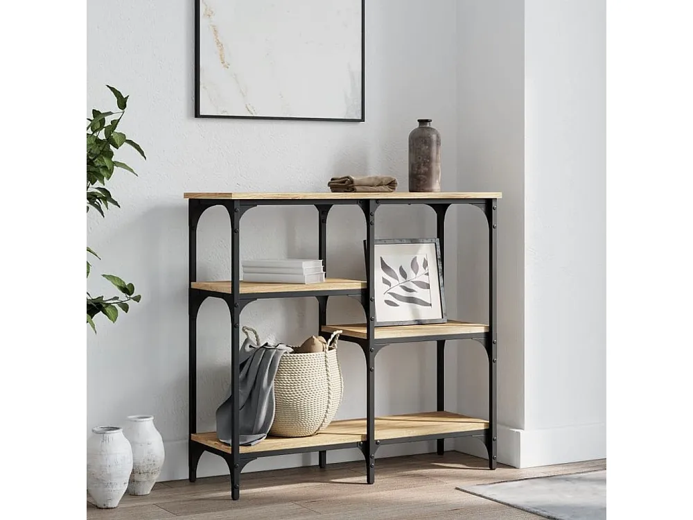 Mesa consola 80x29x75 cm derivados de madeira carvalho sonoma