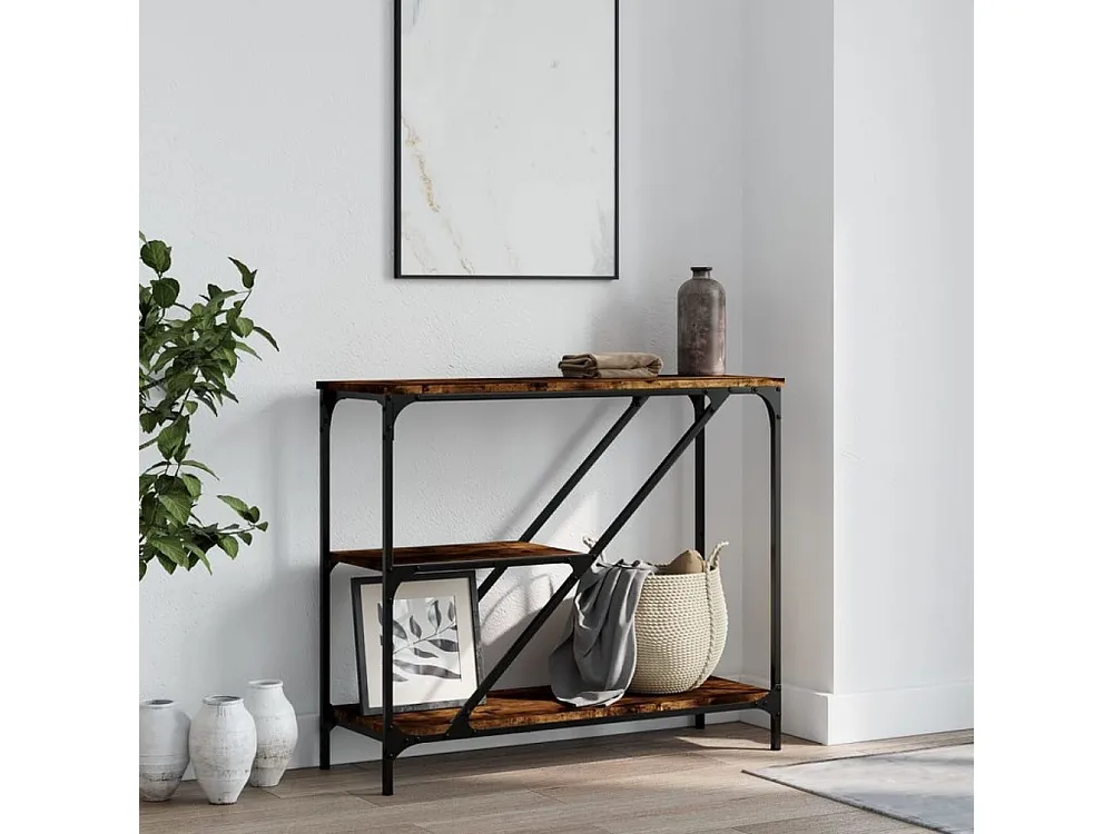 Mesa consola 88,5x30x75 cm derivados de madeira carvalho fumado