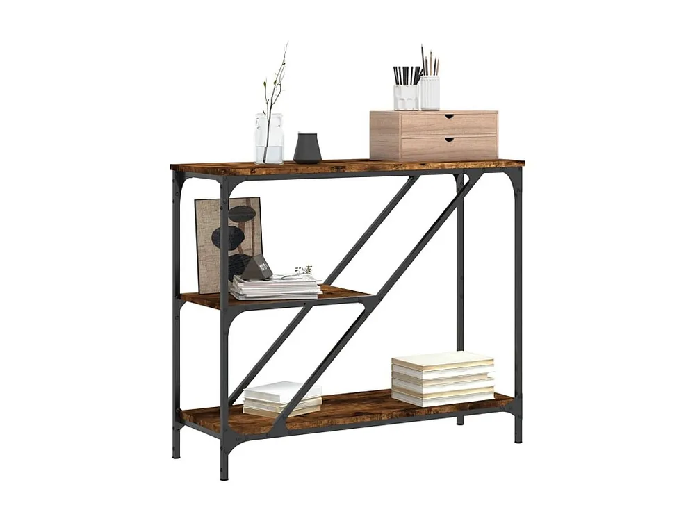 Mesa consola 88,5x30x75 cm derivados de madeira carvalho fumado
