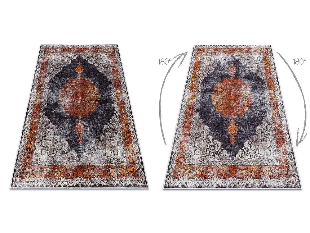 MIRO 51186.808 Tapete Roseta, quadro antiderrapante - azul sombrio / co 120x170 cm