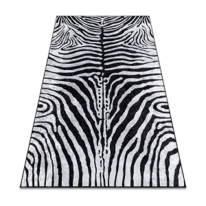 MIRO 51331.803 Tapete Zebra antiderrapante - preto / branco 80x150 cm