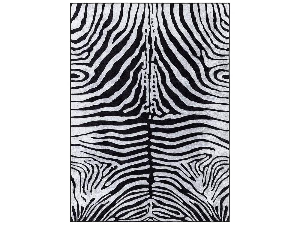 MIRO 51331.803 Tapete Zebra antiderrapante - preto / branco 80x150 cm