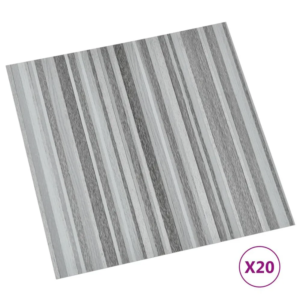 Tábuas de soalho autoadesivas 20 pcs 1,86m² PVC cinzento-claro