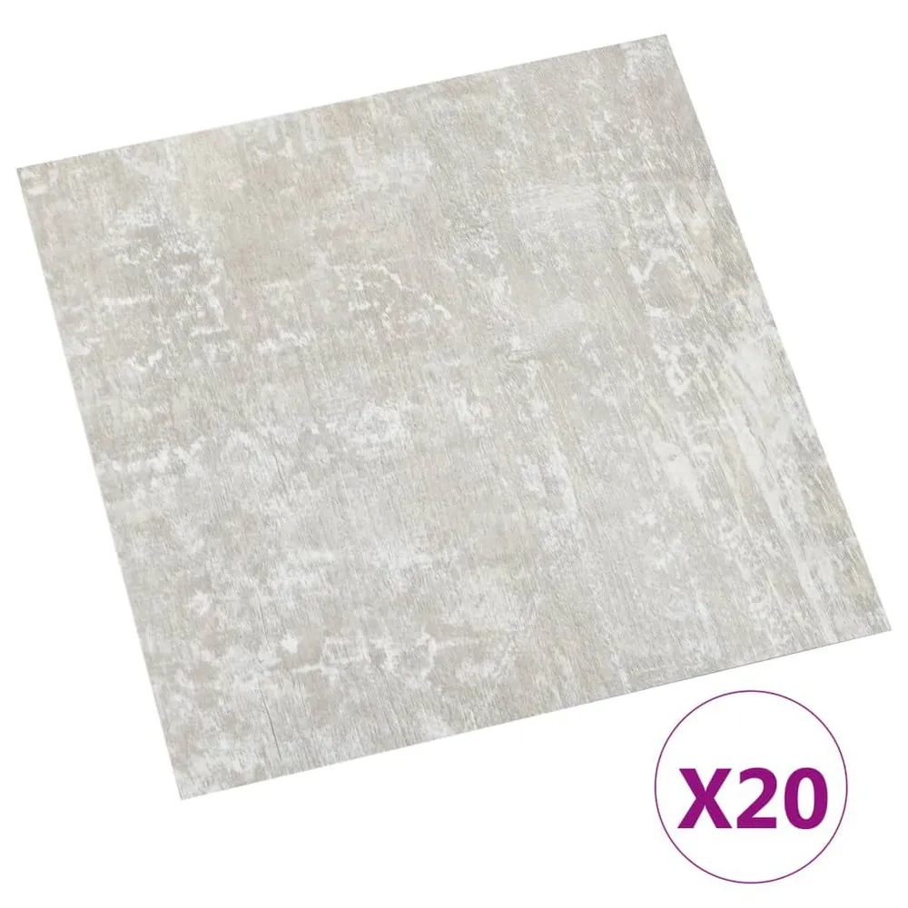 Tábuas de soalho autoadesivas 20 pcs 1,86m² PVC cinzento-claro