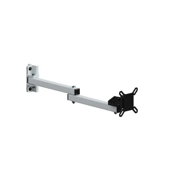Braço giratório SOFAME para telas de no máximo 27 polegadas, comprimento de duas partes W 290 mm, cinza evidente RAL 7035,...