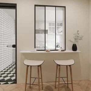 Divisória de correr alumínio termolacado preto 90x130 cm RAVENA