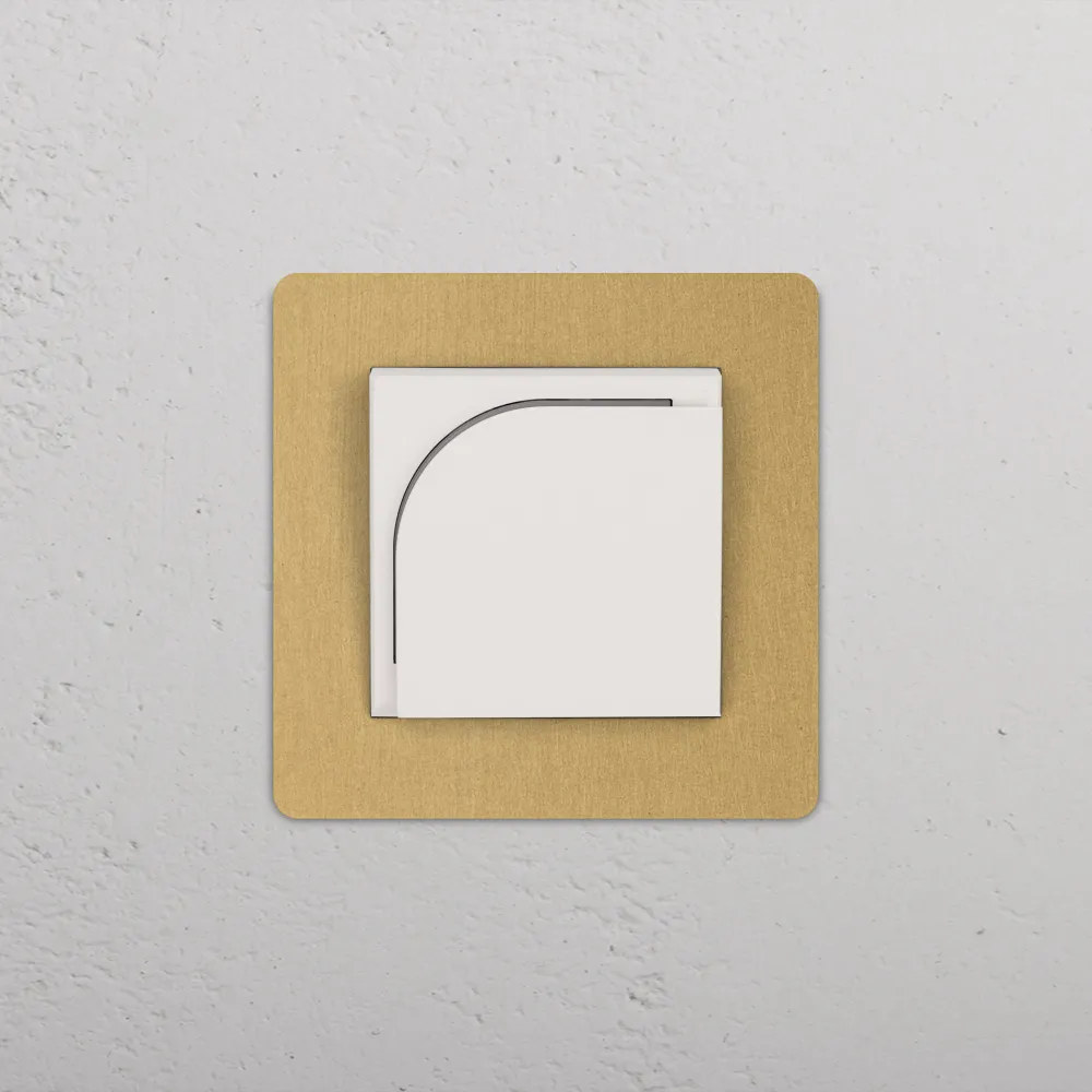 Grove Interruptor de cartão de hotel individual – Latão Antigo Branco