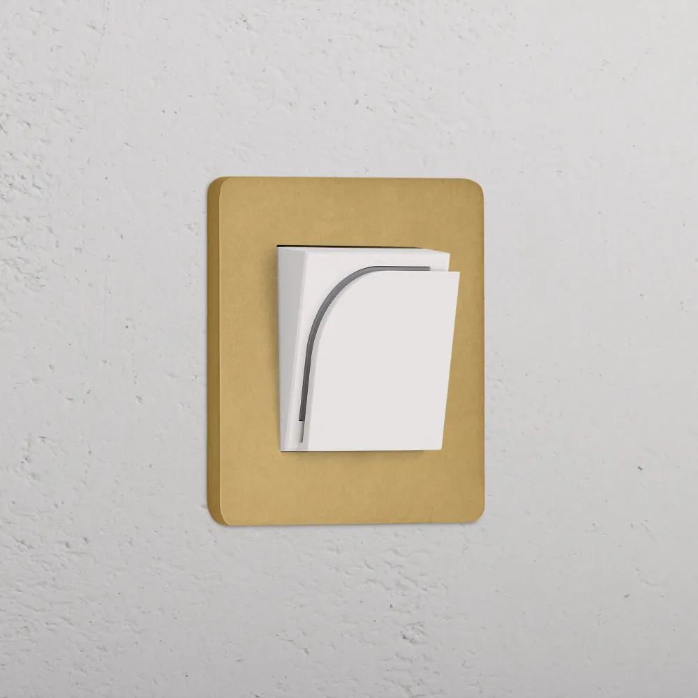 Grove Interruptor de cartão de hotel individual – Latão Antigo Branco