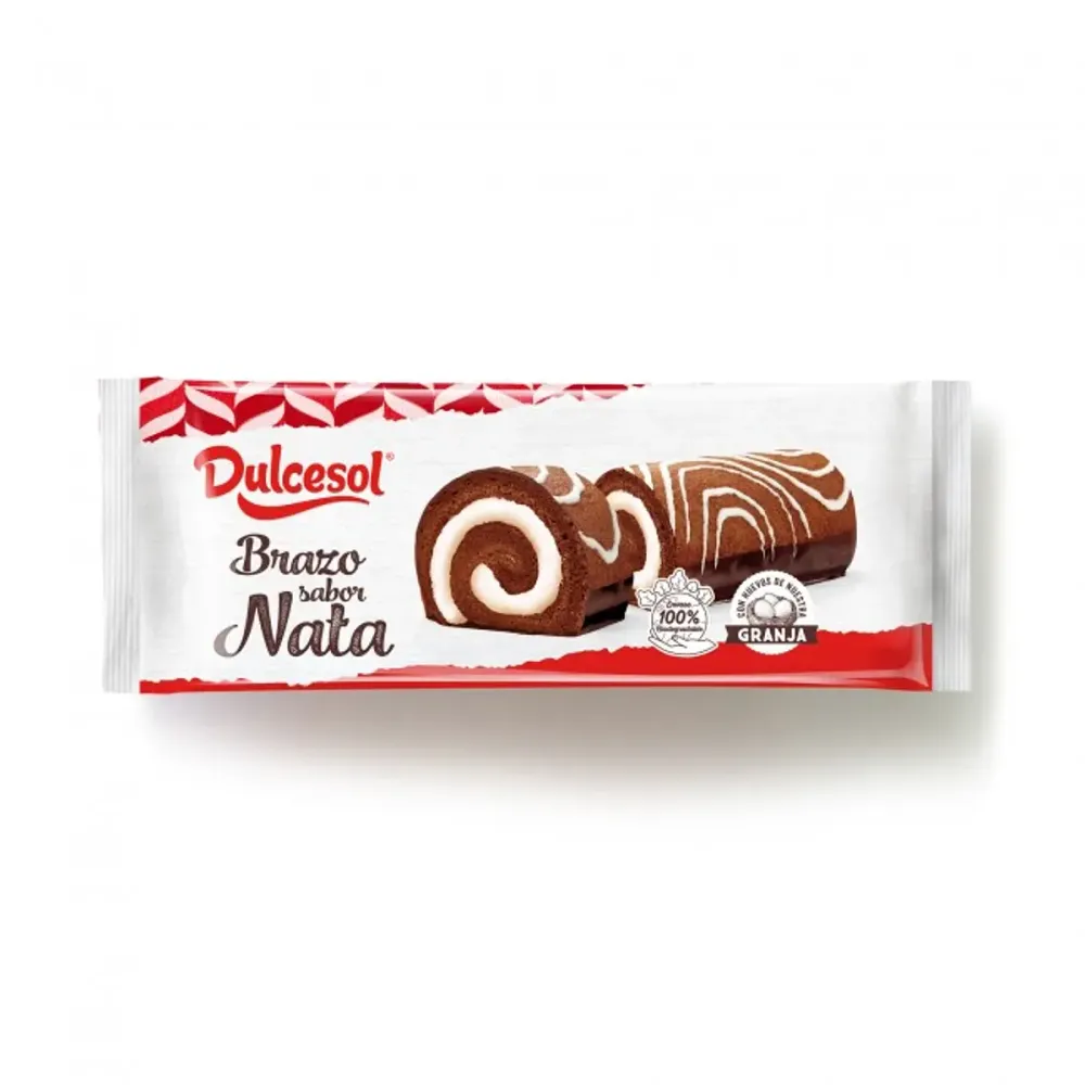 Torta brazo sabor nata dulcesol