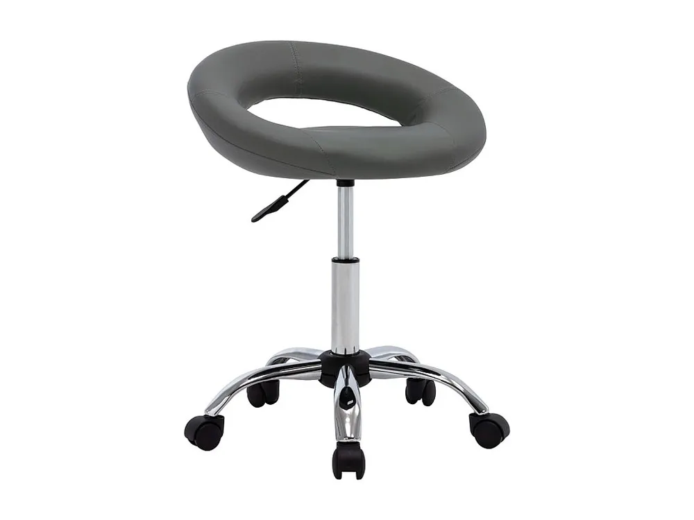 Cadeira de trabalho com rodas couro artificial cor cinzento