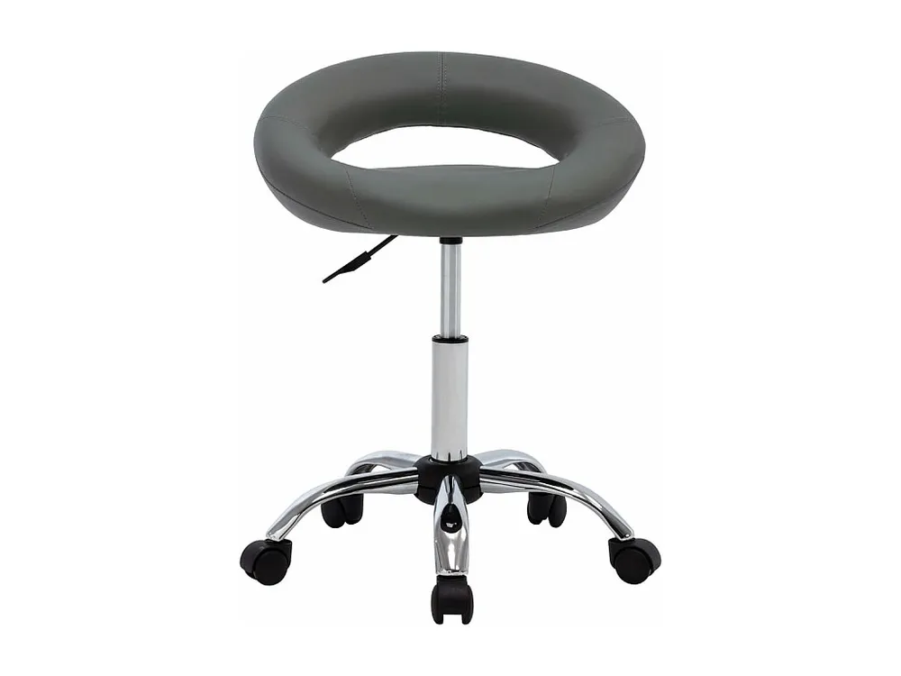 Cadeira de trabalho com rodas couro artificial cor cinzento