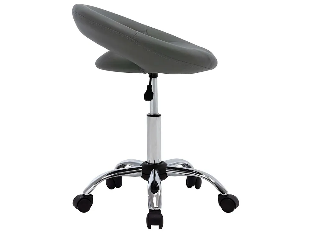 Cadeira de trabalho com rodas couro artificial cor cinzento