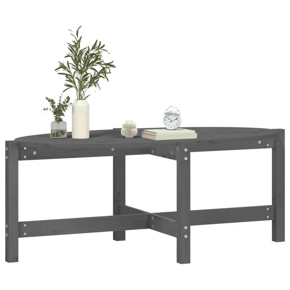 Mesa de centro 118x63x45 cm madeira de pinho maciç cinza