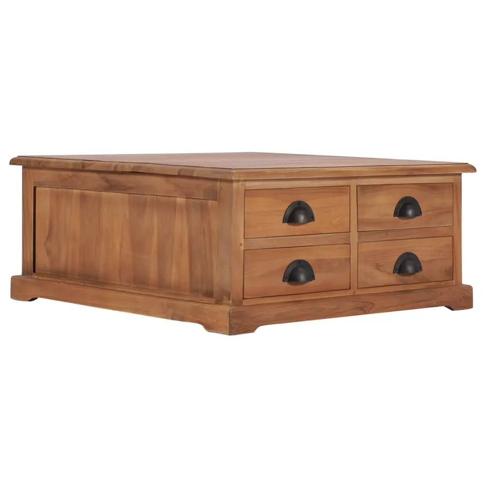 Mesa de centro 68x68x30 cm madeira de teca maciç