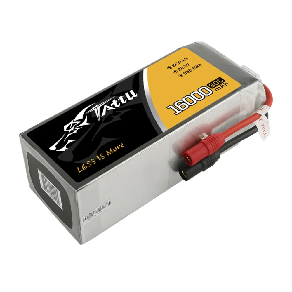 Bloco da bateria de Tattu 16000mAh 6S 30C 22.2V Lipo com tomada AS 150+AS150