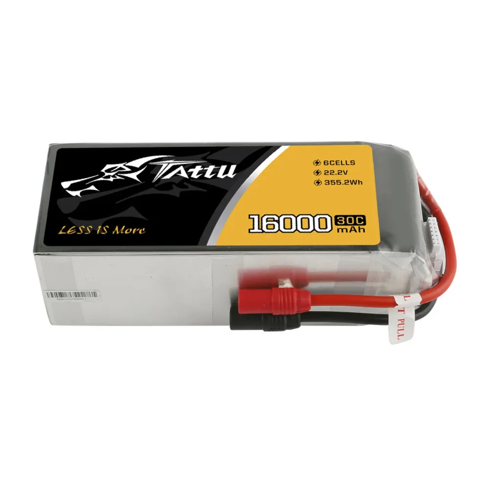 Bloco da bateria de Tattu 16000mAh 6S 30C 22.2V Lipo com tomada AS 150+AS150