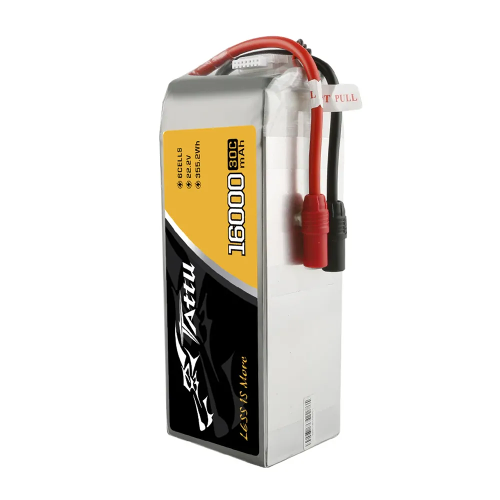 Bloco da bateria de Tattu 16000mAh 6S 30C 22.2V Lipo com tomada AS 150+AS150