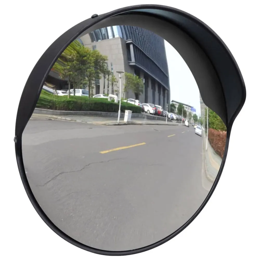 Espelho de trânsito para exterior Convex 30cm plástico preto