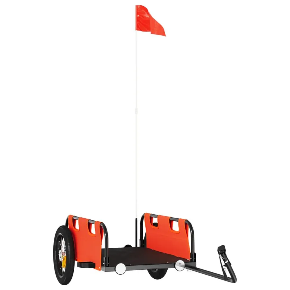 Reboque de bicicleta tecido oxford/ferro laranja