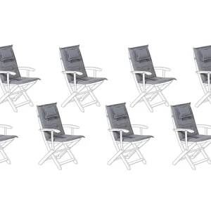 Set 8 Outdoor Seat/Back Cushions Graphite Grey MAUI